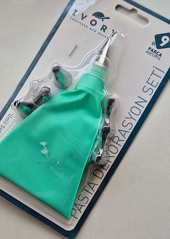 Turkuaz Renkli 9 Parça Pasta Dekorasyon Seti - Görsel 3