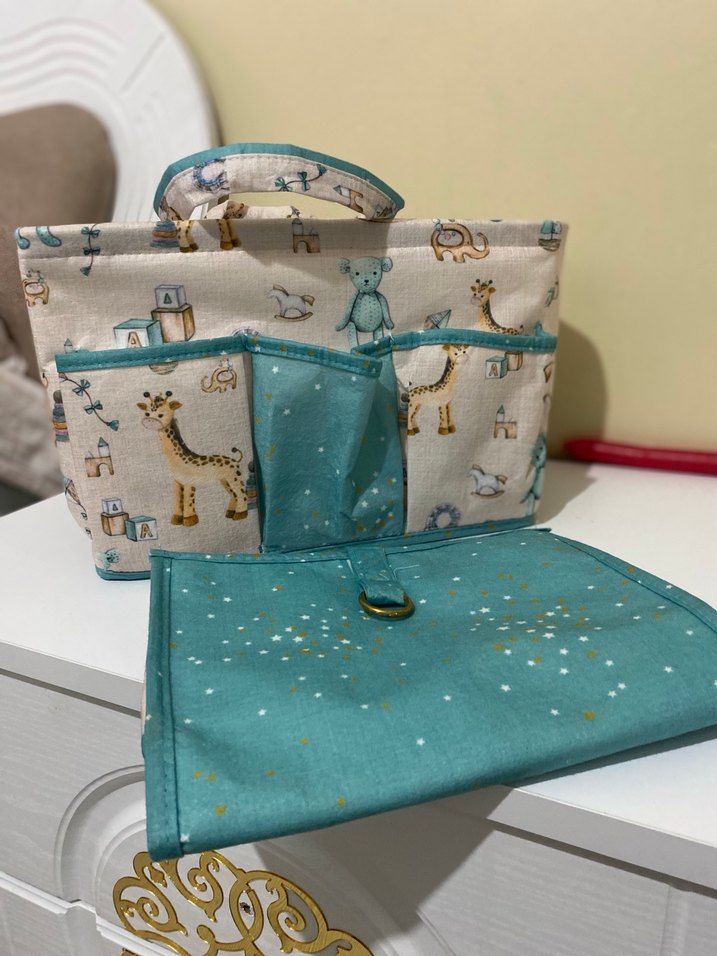 Turkuaz Desenli Bebek Çantası - Görsel 2