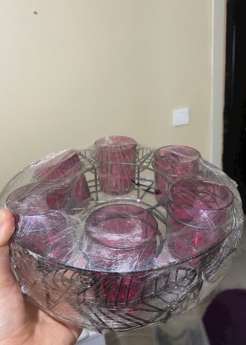 Bordo Cam Mumluk Seti - Görsel 2