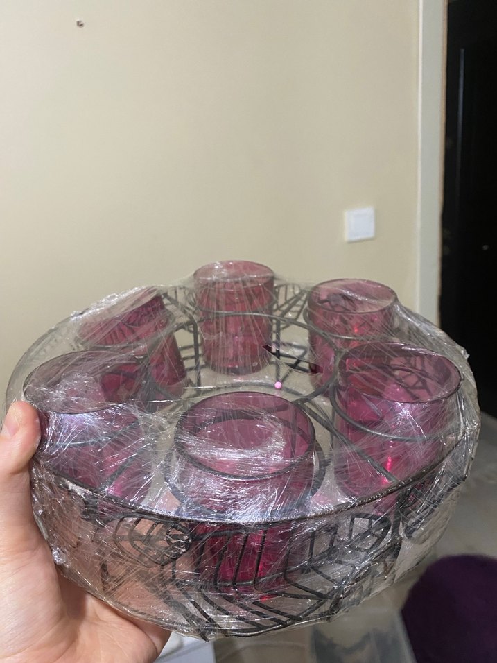 Bordo Cam Mumluk Seti - Görsel 2