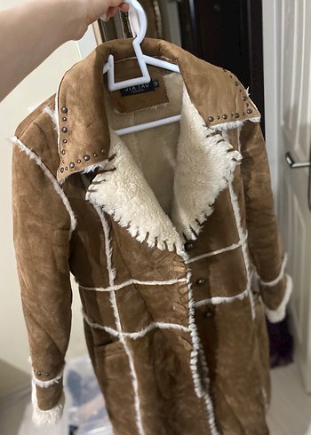 Kürklü Süet Kahverengi Kadın Kış Ceketi - Görsel 2