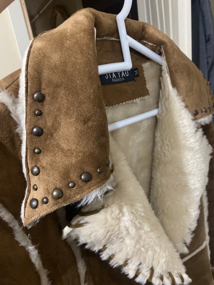 Kürklü Süet Kahverengi Kadın Kış Ceketi - Görsel 3