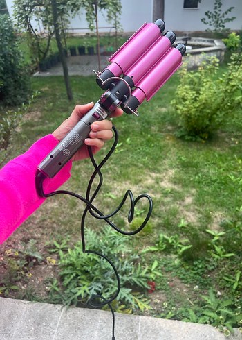 Pembe Üçlü Saç Maşası