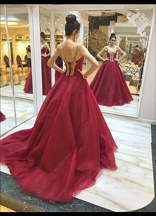 Bordo elbise dış çekim save sade düğün kına elbisesi - Görsel 3