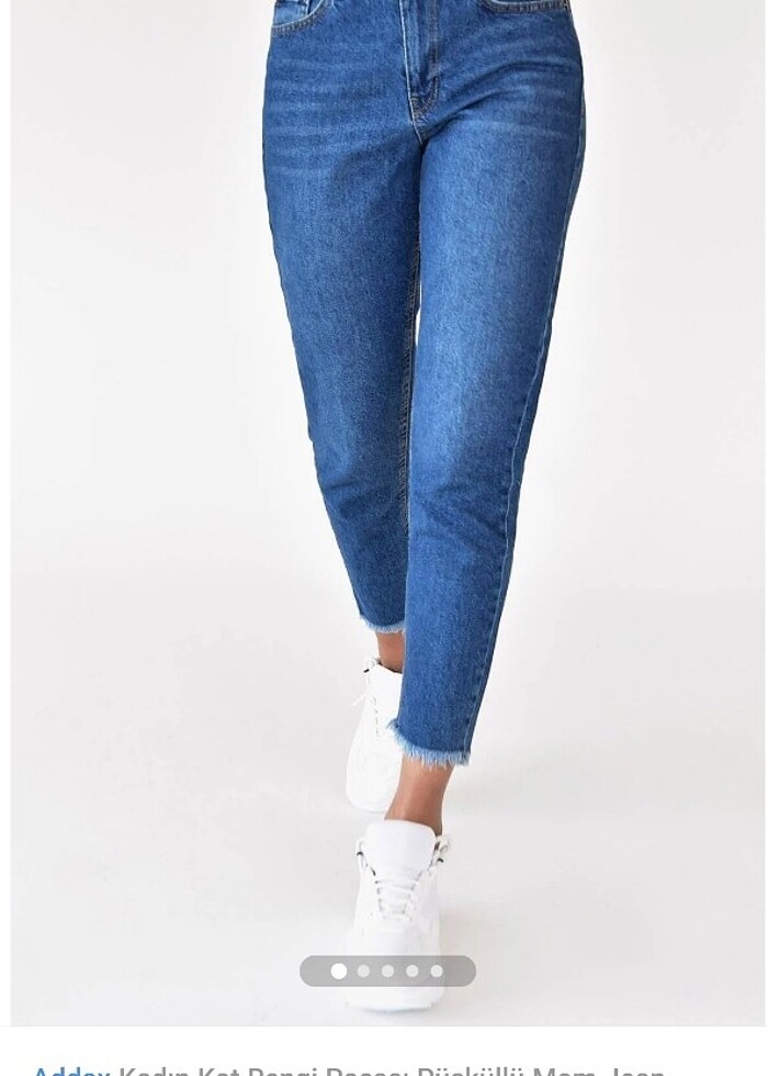 Addax 26 beden sıfır mom Jean kot paça püskül detaylı - Görsel 2