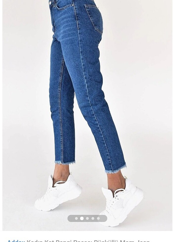 Addax 26 beden sıfır mom Jean kot paça püskül detaylı - Görsel 3
