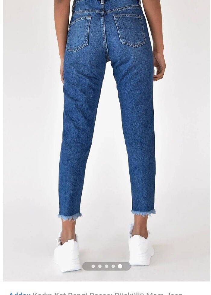 Addax 26 beden sıfır mom Jean kot paça püskül detaylı - Görsel 5