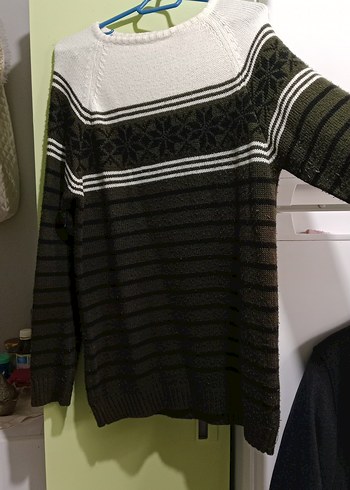 Gri Desenli Örgü erkek Kazak - Görsel 2