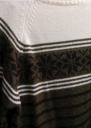 Gri Desenli Örgü erkek Kazak - Görsel 4