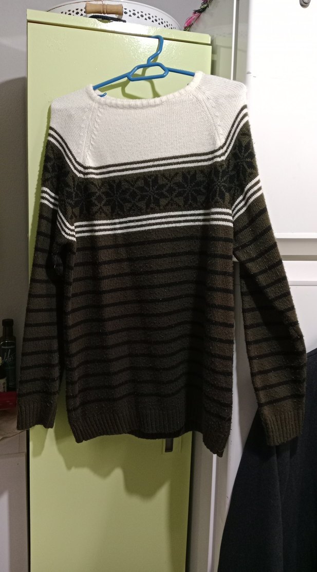 Gri Desenli Örgü erkek Kazak - Görsel 3