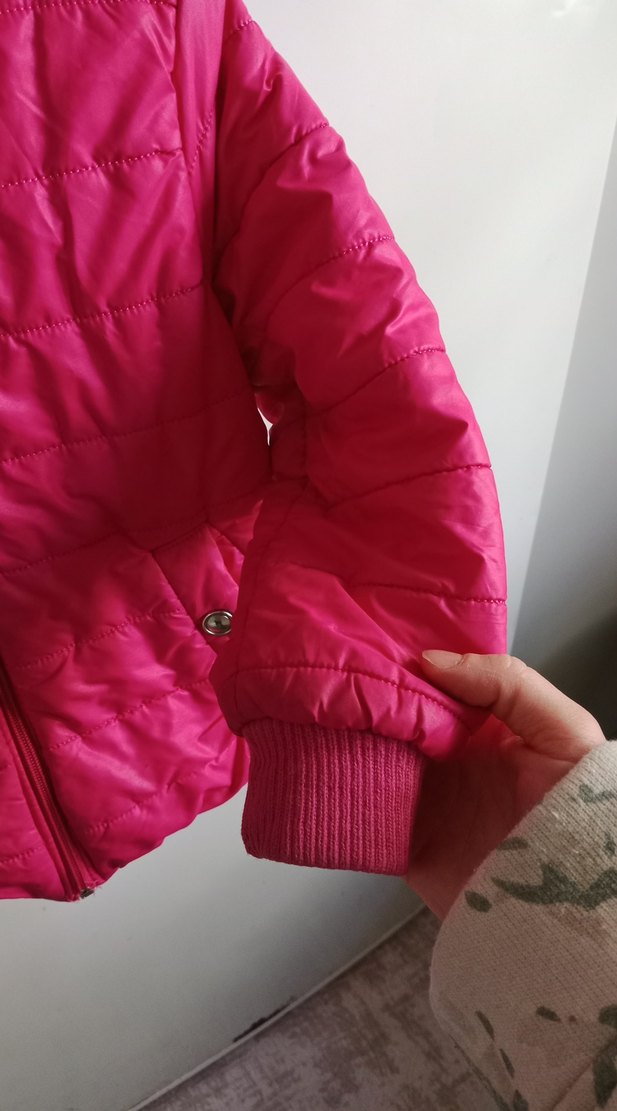 Kız Çocuk Pembe Kapitone Mont - Görsel 5