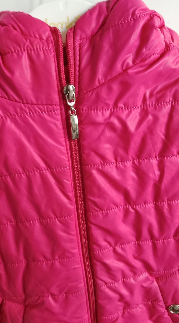 Kız Çocuk Pembe Kapitone Mont - Görsel 4