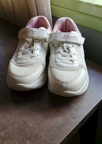 Kız Çocuk Beyaz Spor Ayakkabı Velcro - Görsel 8