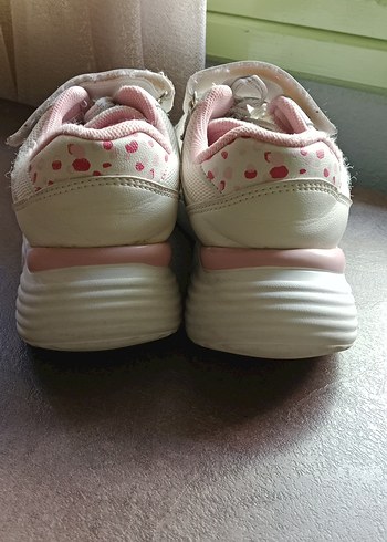 Kız Çocuk Beyaz Spor Ayakkabı Velcro - Görsel 4