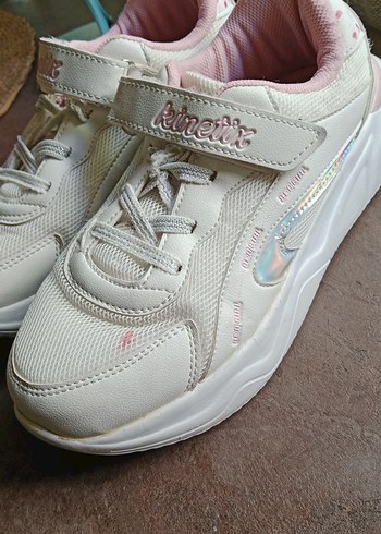 Kız Çocuk Beyaz Spor Ayakkabı Velcro - Görsel 2