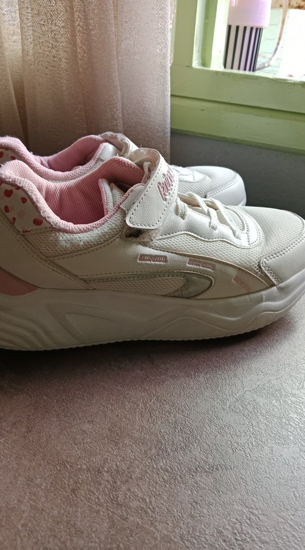 Kız Çocuk Beyaz Spor Ayakkabı Velcro - Görsel 5