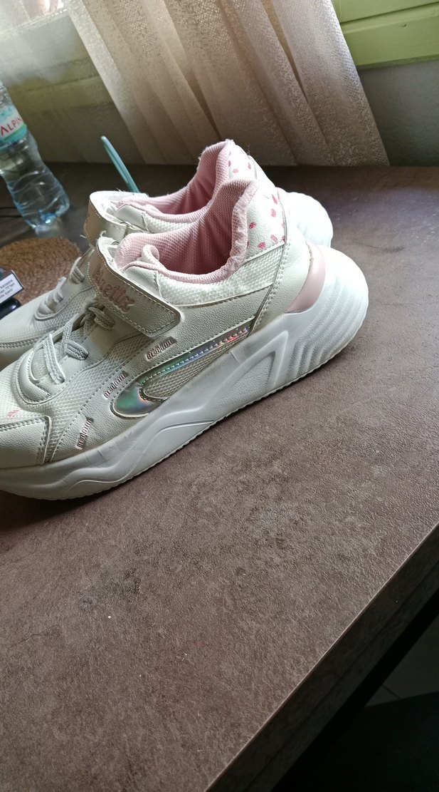 Kız Çocuk Beyaz Spor Ayakkabı Velcro - Görsel 3