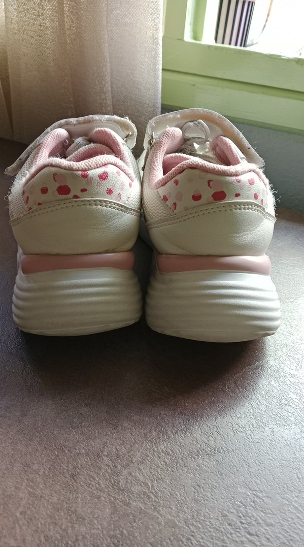 Kız Çocuk Beyaz Spor Ayakkabı Velcro - Görsel 4