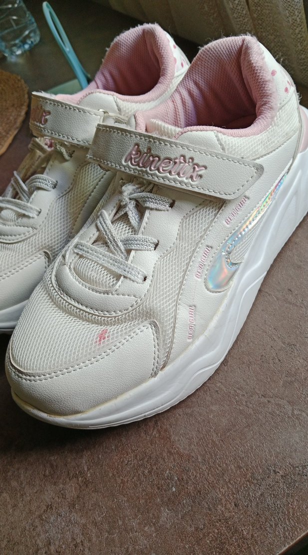 Kız Çocuk Beyaz Spor Ayakkabı Velcro - Görsel 2