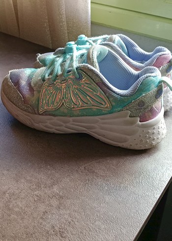 Kız Çocuk Turkuaz Bağcıklı Spor Ayakkabı - Görsel 2