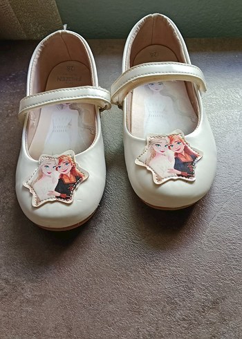 Kız Çocuk Beyaz Baskılı Bantlı Babet - Görsel 2