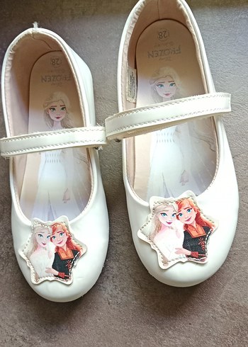 Kız Çocuk Beyaz Baskılı Bantlı Babet - Görsel 3