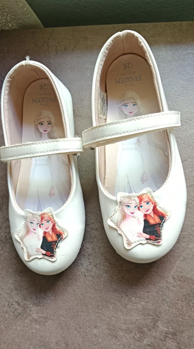 Kız Çocuk Beyaz Baskılı Bantlı Babet - Görsel 3