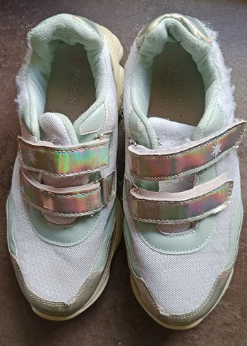 Kız Çocuk Beyaz Spor Ayakkabı Velcro - Görsel 6