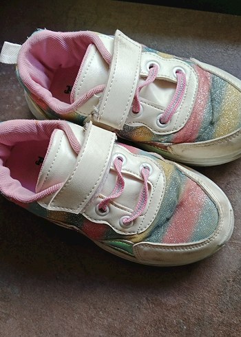 Kız Çocuk Çok Renkli Bağcıklı Sneaker - Görsel 3