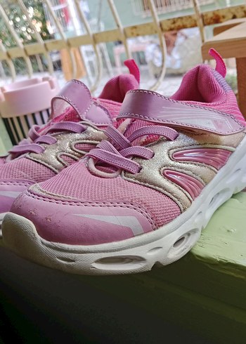 Kız Çocuk Pembe Spor Ayakkabı Velcro - Görsel 2