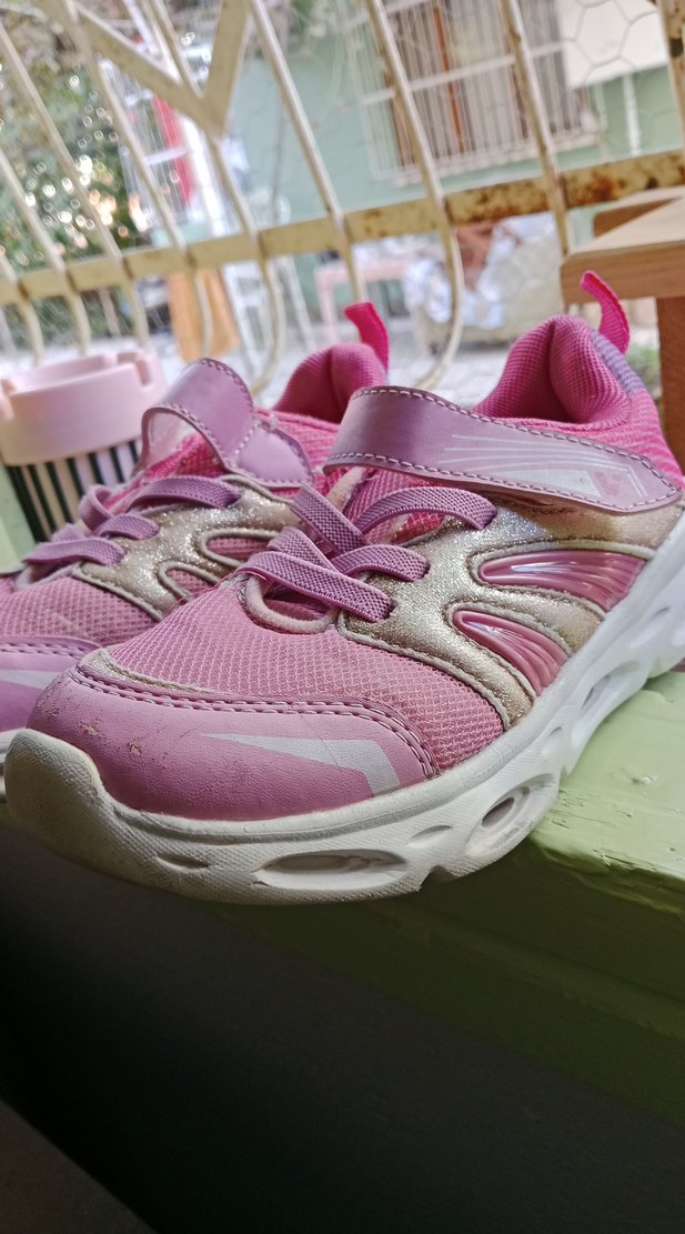 Kız Çocuk Pembe Spor Ayakkabı Velcro - Görsel 2