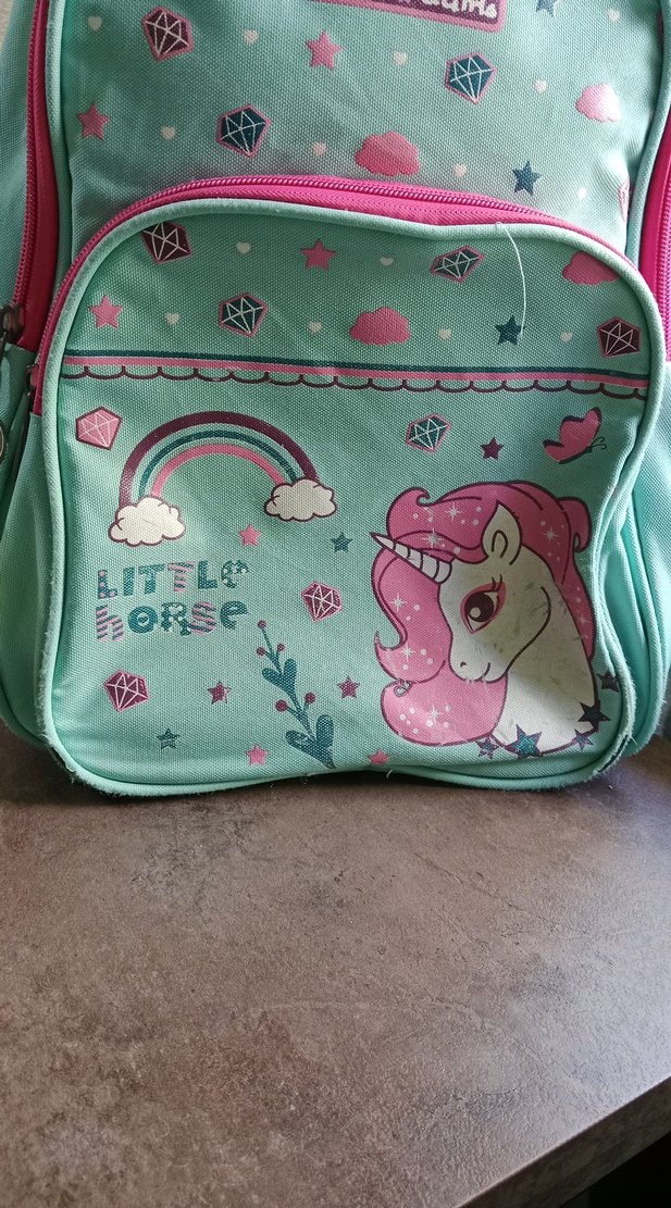 Turkuaz Unicorn Desenli Çocuk Okul Çantası - Görsel 2