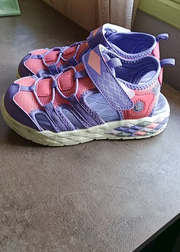 Kız Çocuk Mor Renkli Cırt Cırtlı Spor Terlik - Görsel 7