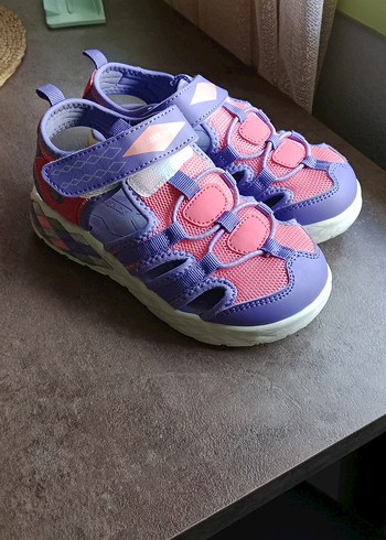 Kız Çocuk Mor Renkli Cırt Cırtlı Spor Terlik - Görsel 5