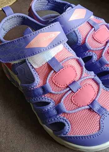 Kız Çocuk Mor Renkli Cırt Cırtlı Spor Terlik - Görsel 4