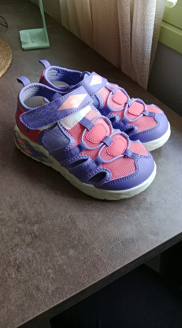 Kız Çocuk Mor Renkli Cırt Cırtlı Spor Terlik - Görsel 5