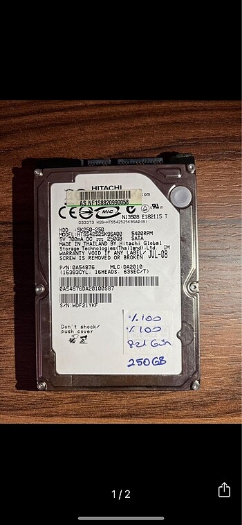 250GB 2.5 HDD
