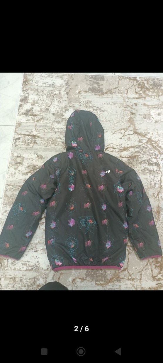 Kız Çocuk Kapüşonlu Fermuarlı Ceket - Görsel 2