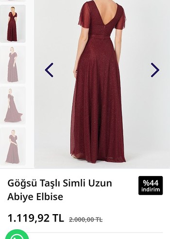 Göğsü Taşlı Simli Uzun Abiye Elbise - Görsel 2
