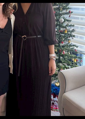 Kahverengi zara Elbise - Görsel 2