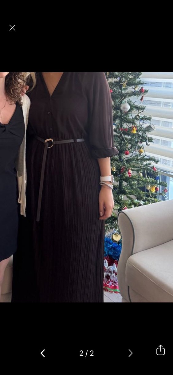 Kahverengi zara Elbise - Görsel 2