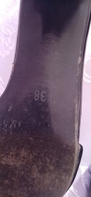 38 Beden siyah Renk Flo siyah bantlı topuklu ayakkabı