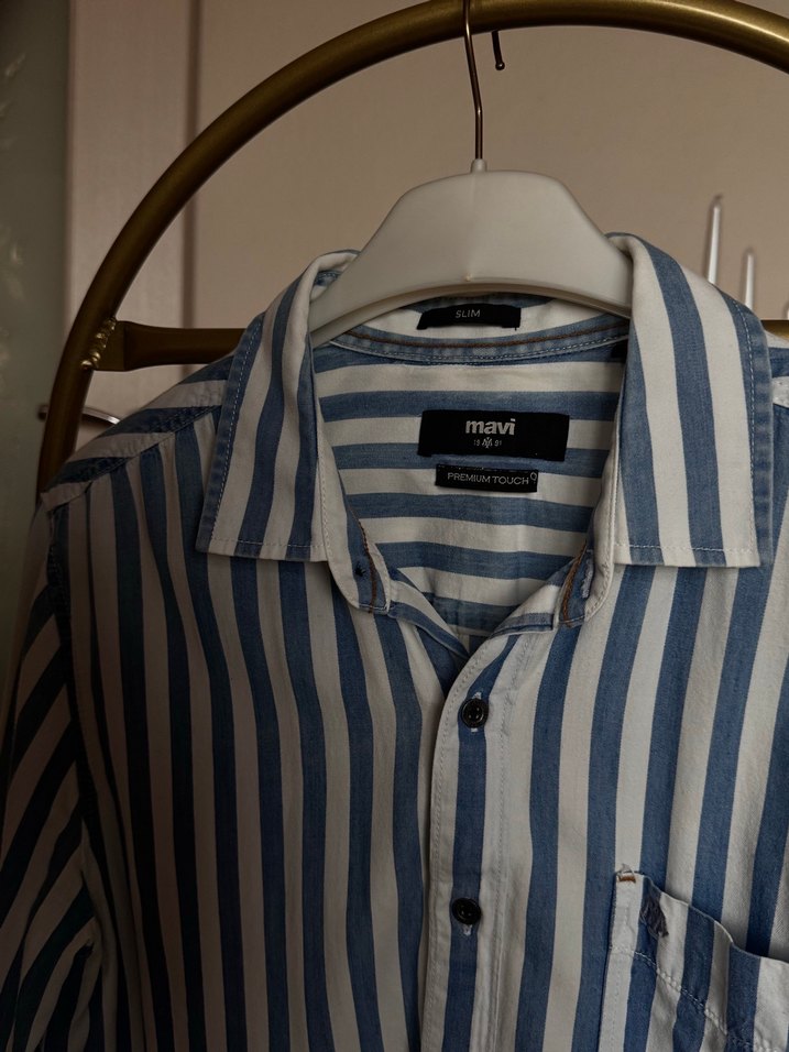 Mavi Erkek Gömlek - Görsel 3