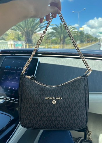 Beden Michael Kors Zincir Detaylı Kahverengi Deri Çanta
