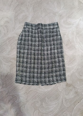 Kadın Gri Midi Mini Etek