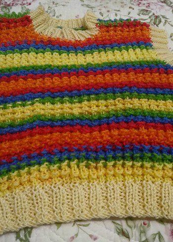 Renkli Örgü Erkek Çocuk Süveter - Görsel 3