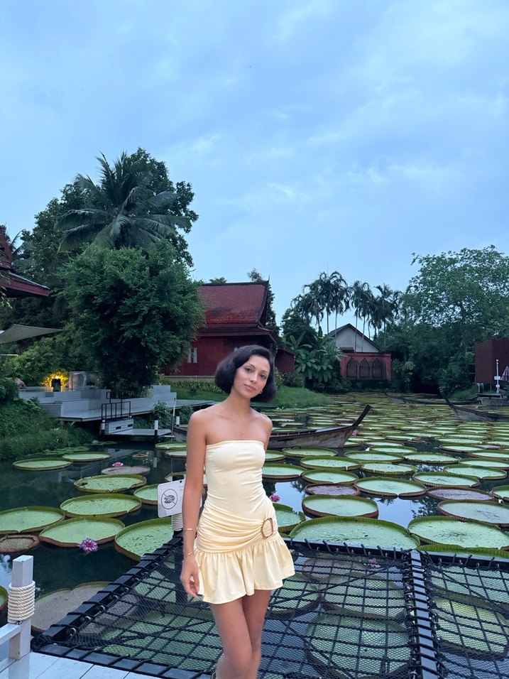 Sarı Straplez Bohem Mini Elbise - Görsel 5