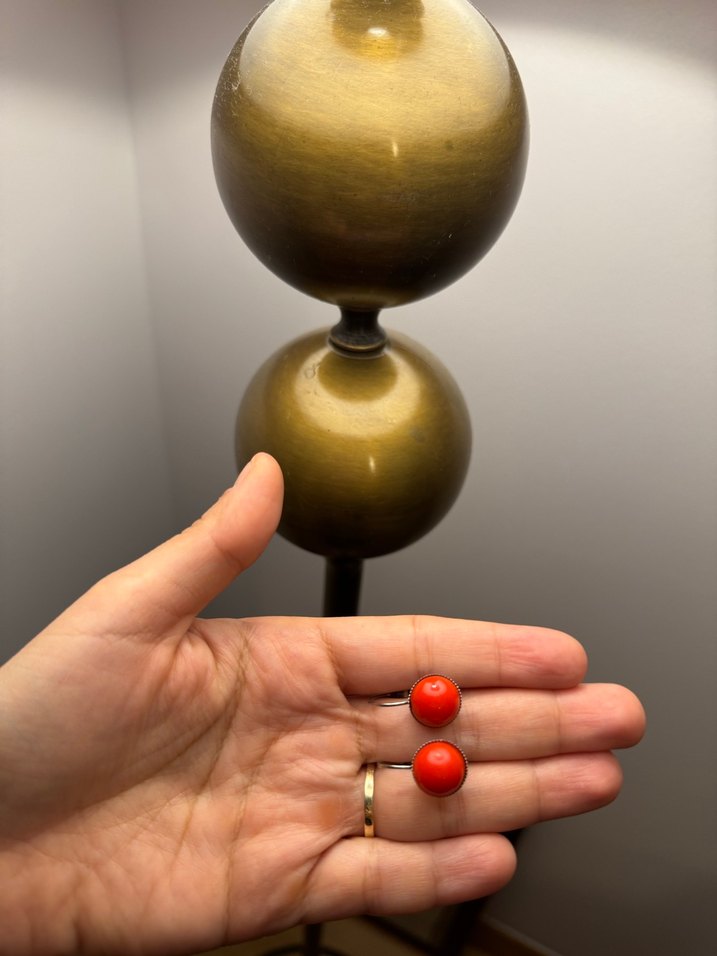 Kırmızı Boncuklu Midi Küpe - Görsel 2