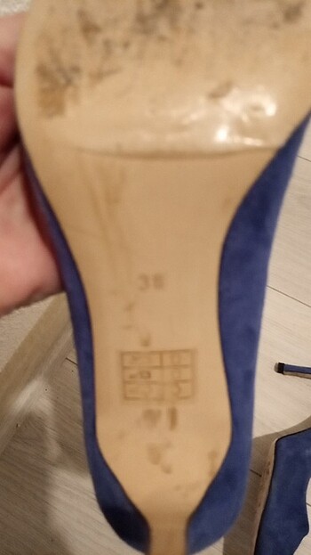 38 Beden mavi Renk Divarease süet mavi stiletto