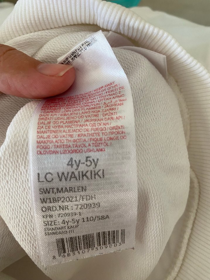 Kız Çocuk Beyaz Fırfırlı Sweatshirt - Görsel 4